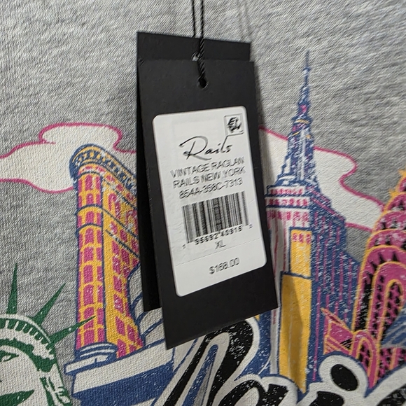 NWT Rails New York Vintage raglan sweatshirt - Picture 6 of 9